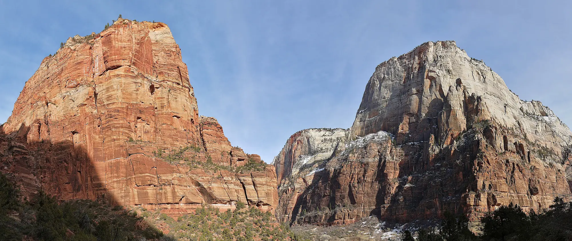 Angels Landing and the Great White Throne above Zion Canyon.