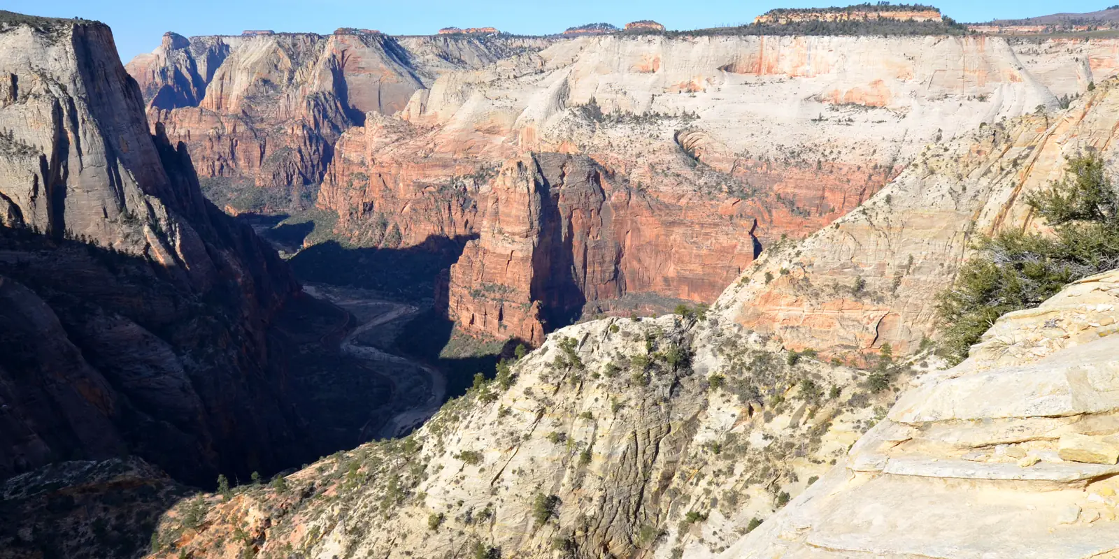 View into Zion Canyon from Observation Point.